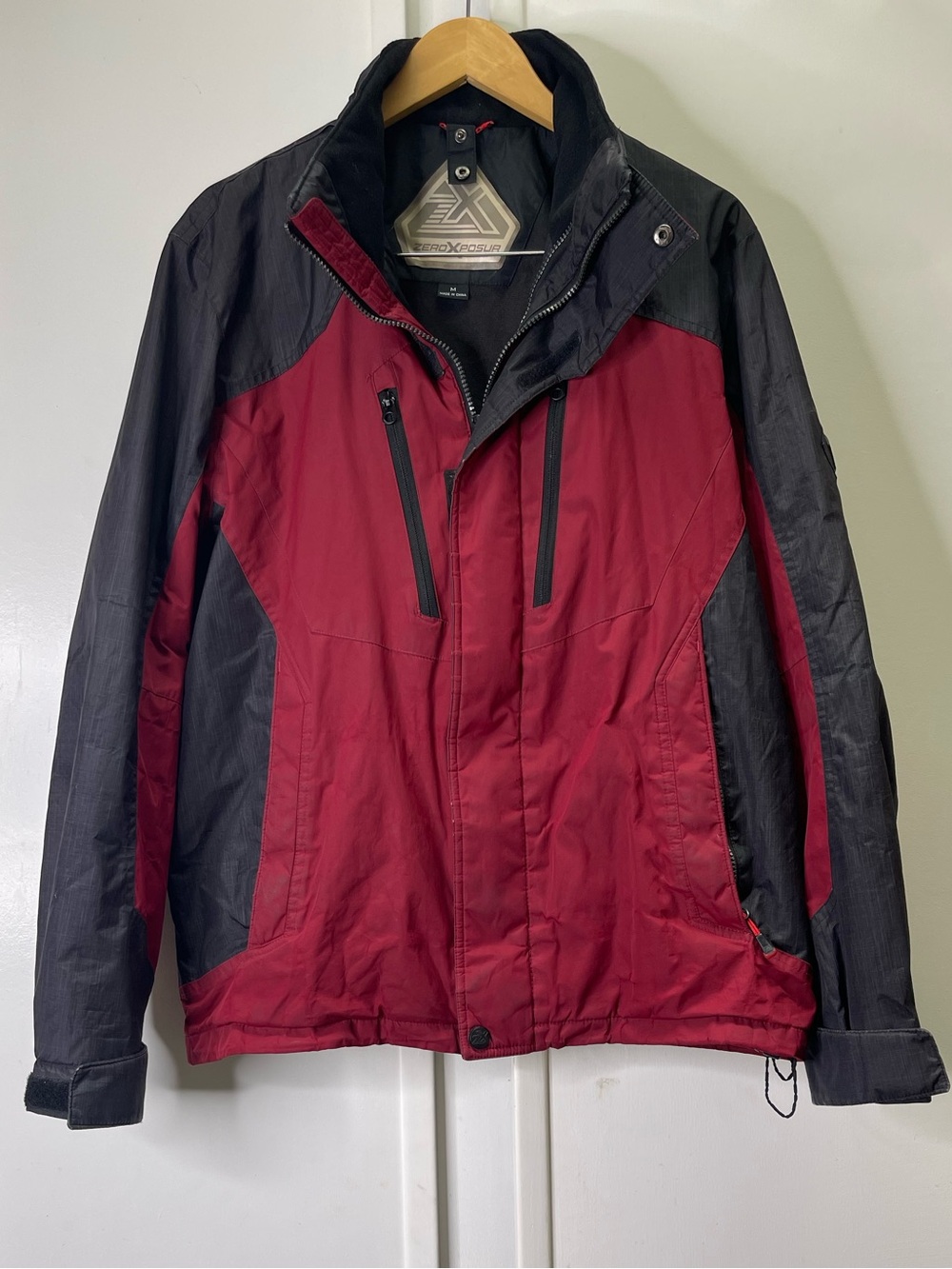 ZeroXposur Performance Dark Red & Charcoal Zip Up Winter Ski Jacket Mens M
